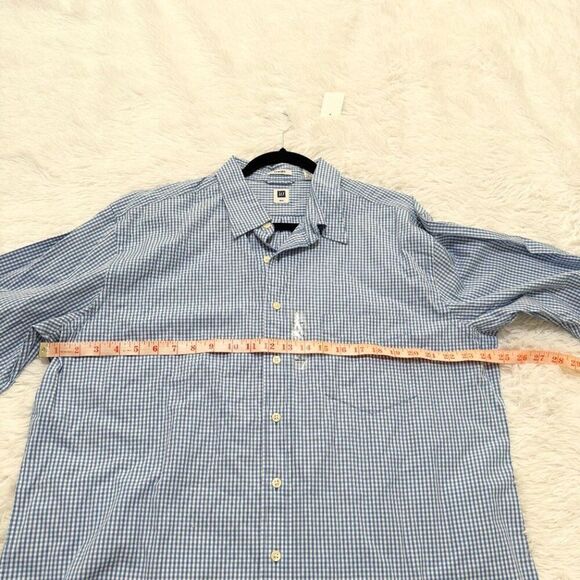Men Classic-Fit Everyday Button Down Shirt in Light Blue Gingham Extra Large - Picture 4 of 8